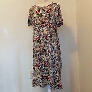 LuLaRoe Carly 3XL Cream Animal Print & Floral